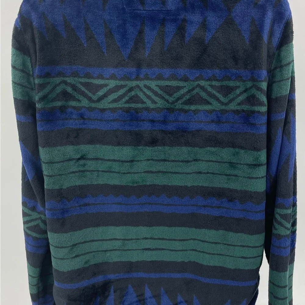 Vineyard‎ Vines Super Soft Fleece Full Zip Jacket Blue Green Aztec Men’s Large